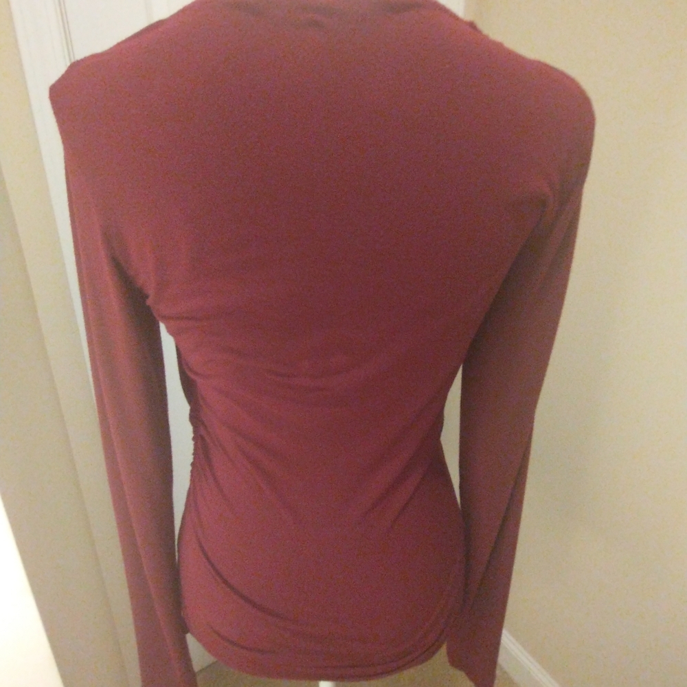 CAbi Raspberry Wrap Top With Ruched Sides - Picture 4 of 9